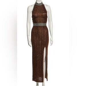 Herve Leger Brown and Silver Dress